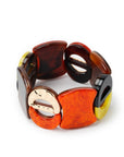 Bracciale elastico in acrilico tono arancio e marrone - Mya Accessories