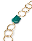 Collana con catena in metallo colore oro, con pietre ottanio - Mya Accessories