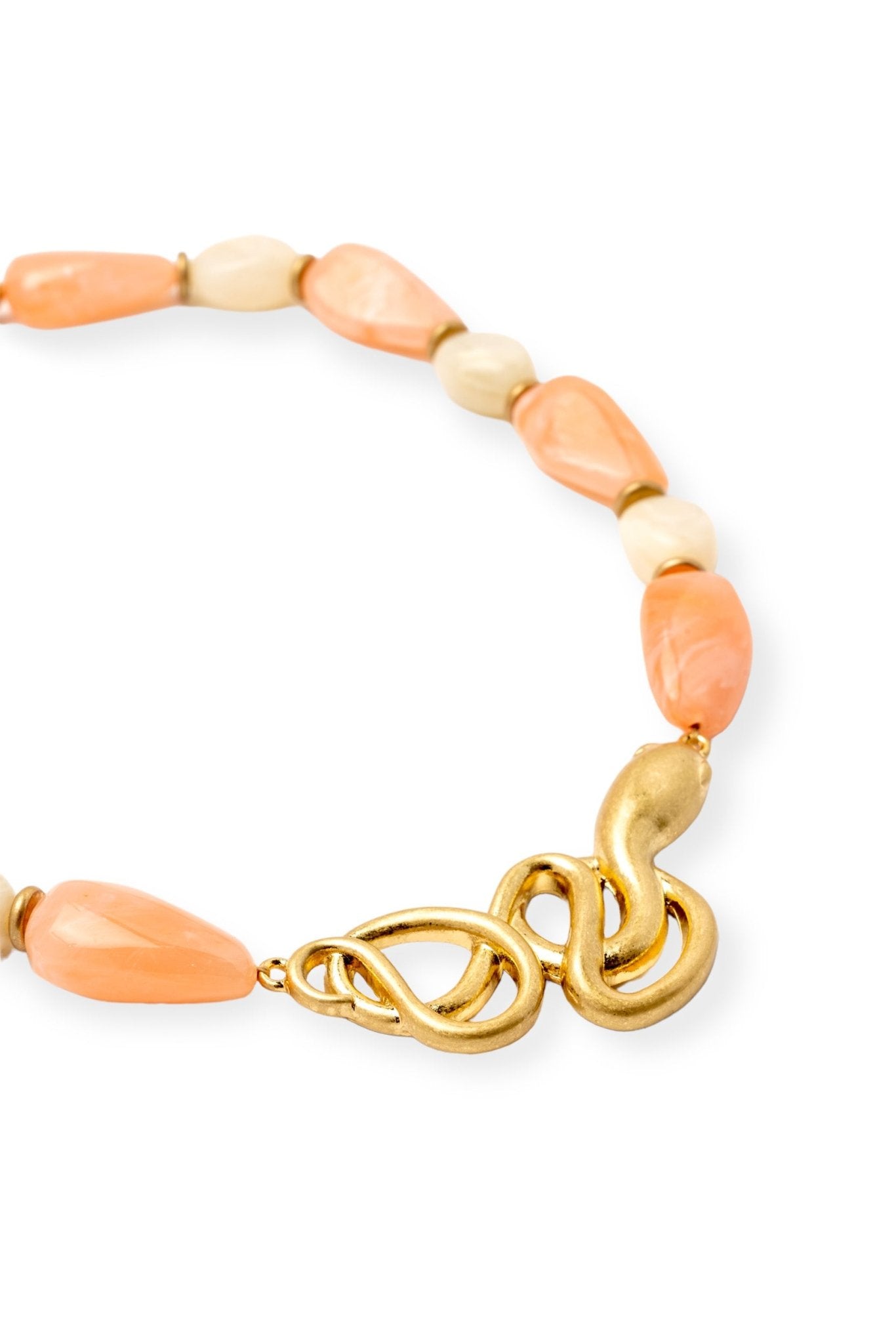 collana-girocollo-bianca-arancio-con-serpente-2-Mya Accessories