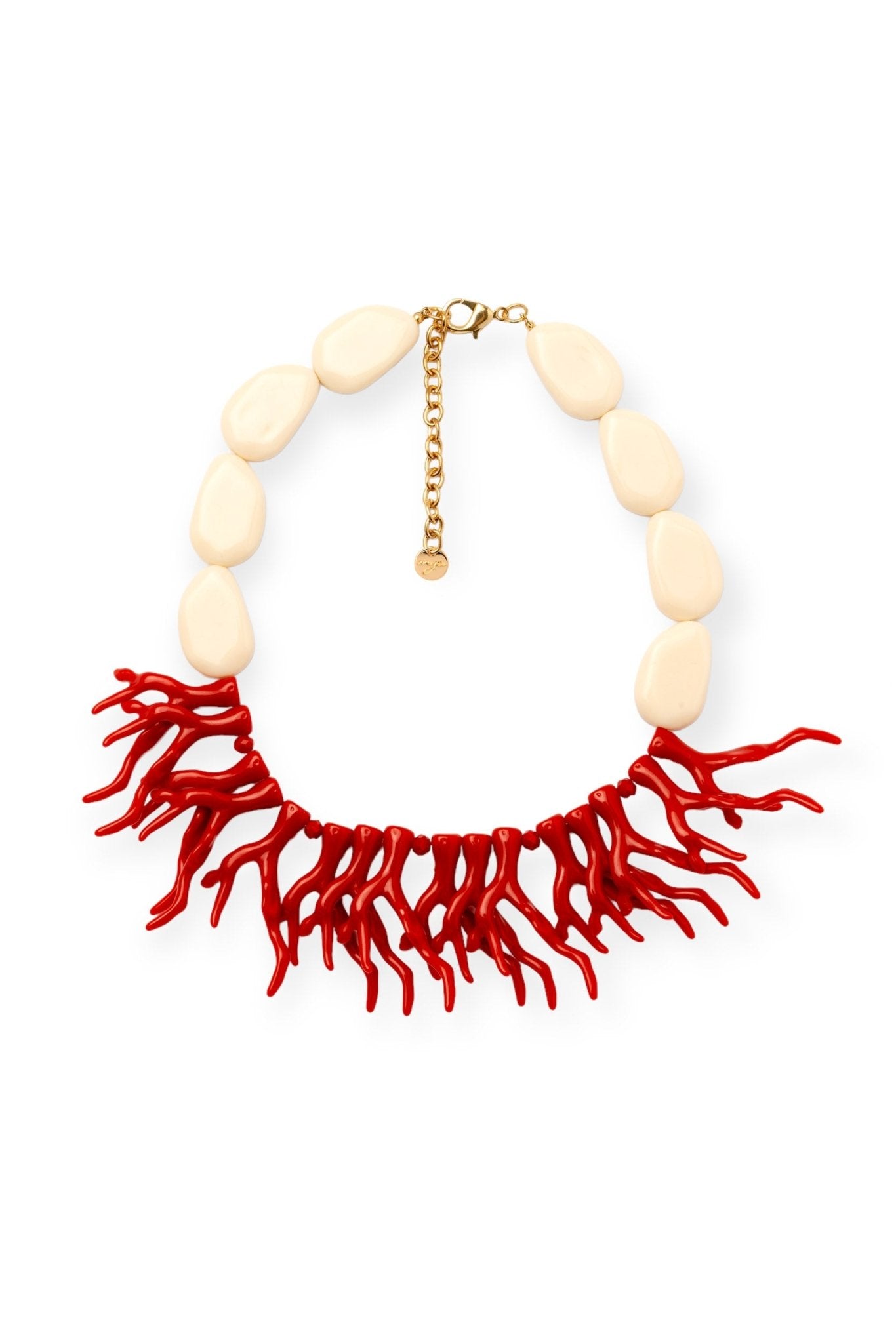 Girocollo bianco con corallo rosso - Mya Accessories