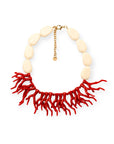 Girocollo bianco con corallo rosso - Mya Accessories