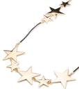 Collana lunga con laccio cuoio inserti con stelle - Mya Accessories