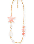 collana-lunga-acrilico-bianchi-rosa-stelle-marine-Mya Accessories