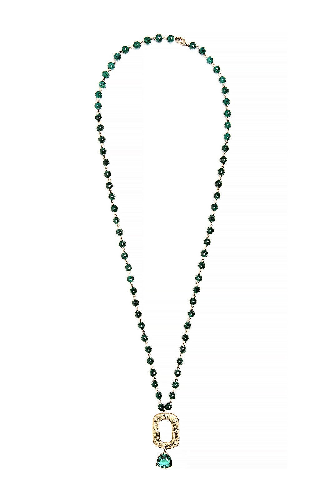 Collana lunga con pietre verde - Mya Accessories