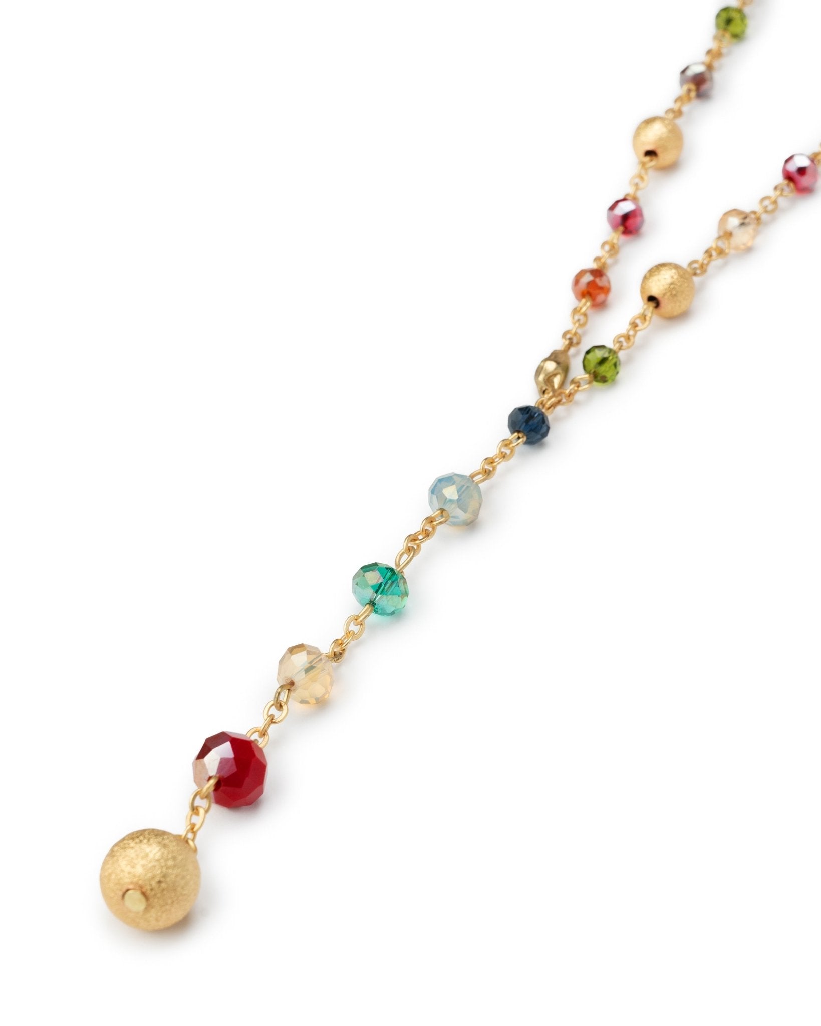 Collana lunga con pietre in vetro multicolore - Mya Accessories