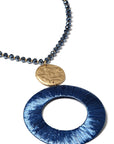 Collana in raffia blu - Mya Accessories