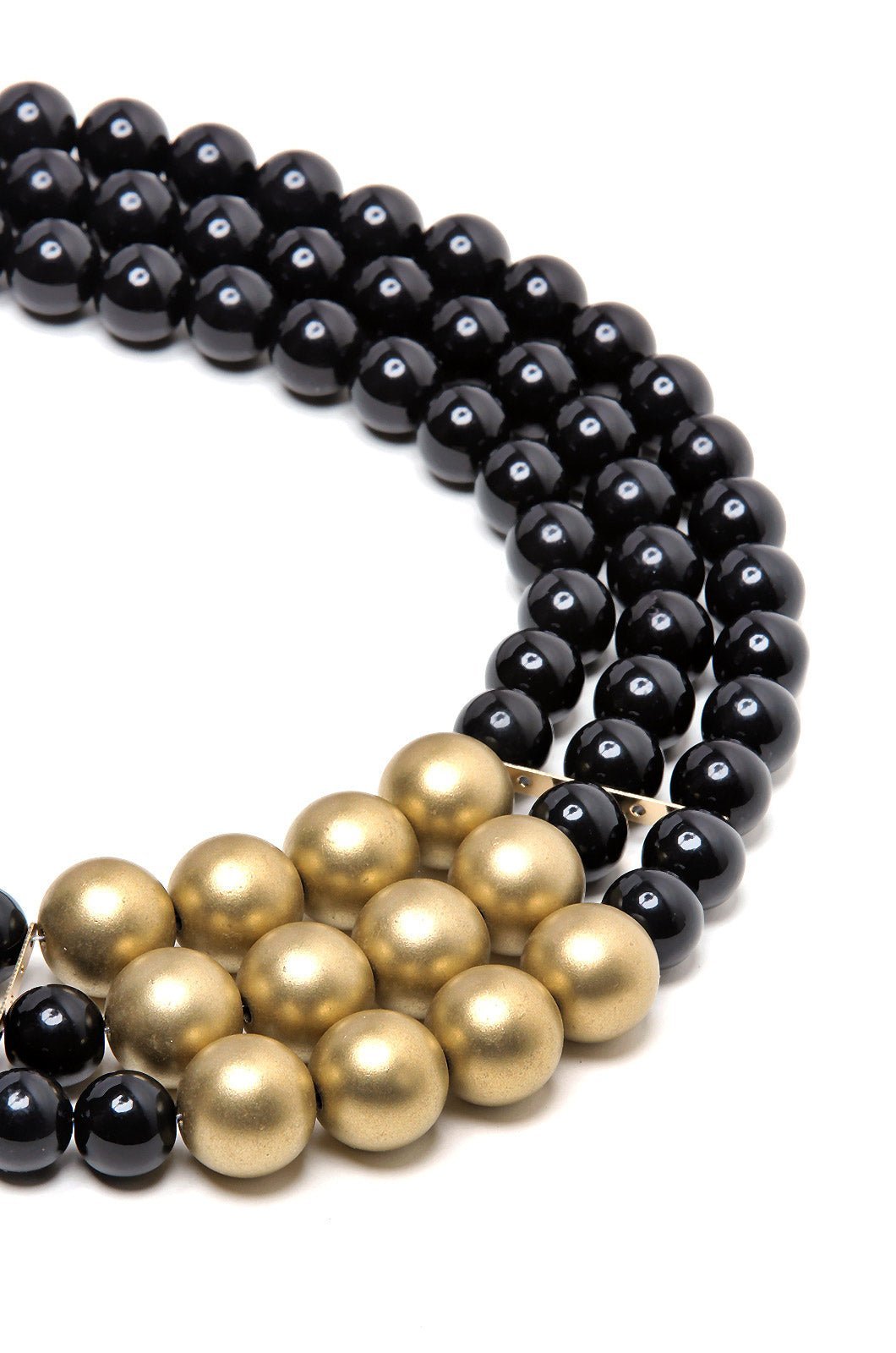 Collana con perle in acrilico nere a tre fili - Mya Accessories