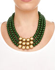 Collana con perle in acrilico verde a tre fili - Mya Accessories