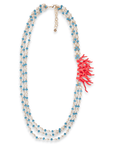 Collana Corallo multilinea perle bianche - Mya Accessories