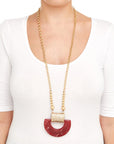 Collana con pendente in resina in rosso - Mya Accessories