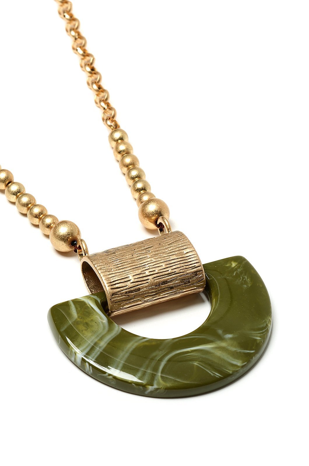 Collana con pendente in resina in verde - Mya Accessories