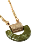 Collana con pendente in resina in verde - Mya Accessories