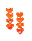 Orecchino pendente con quattro cuori arancio - Mya Accessories