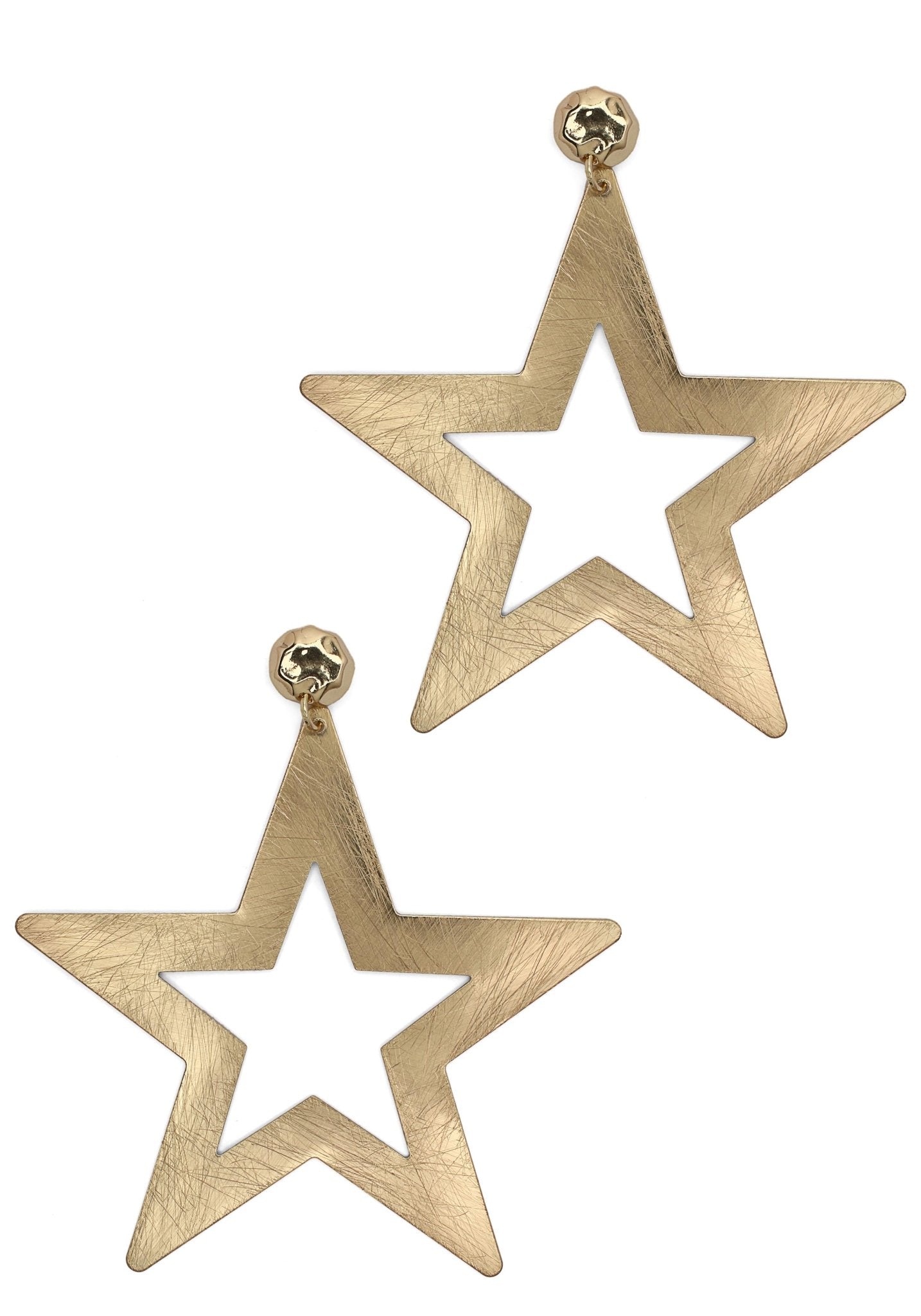 orecchini-pendenti-oro-sabbiato-stella-Mya Accessories