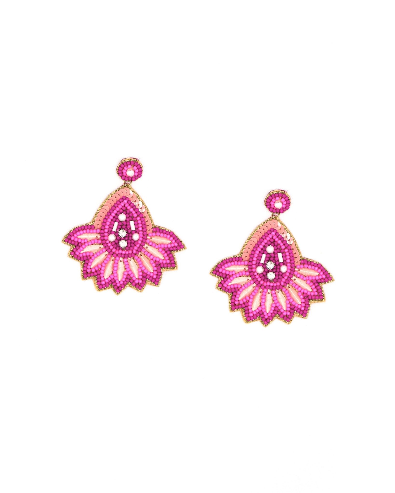 orecchini-pendenti-perline-fucsia-rosa- Mya Accessories